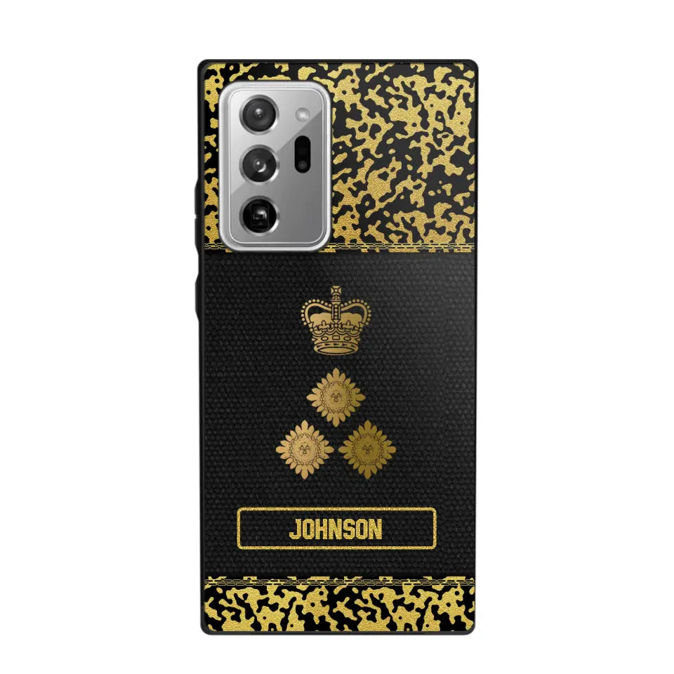 Personalized British Veterans Camo Golden Phone Case QTDT0807