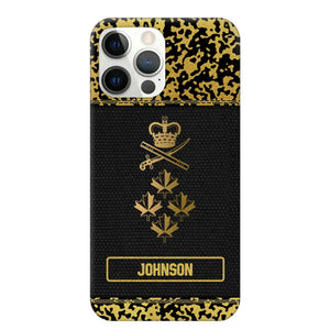 Personalized Canadian Veterans Camo Golden Phone Case QTDT0807