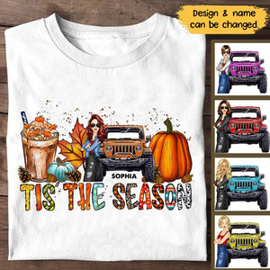 PersonalizedTis The Season Jeep Lover Fall Season Pumpkin T-Shirt Printed QTPN1107