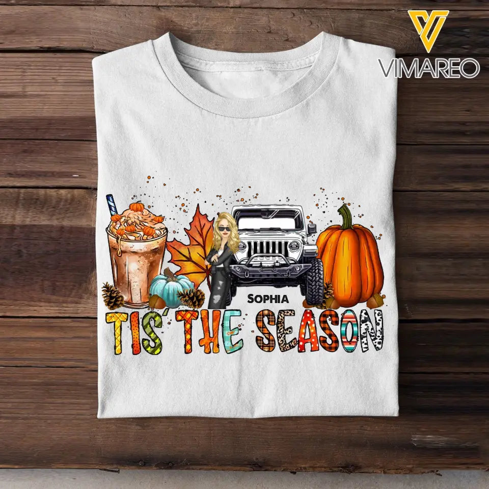 PersonalizedTis The Season Jeep Lover Fall Season Pumpkin T-Shirt Printed QTPN1107