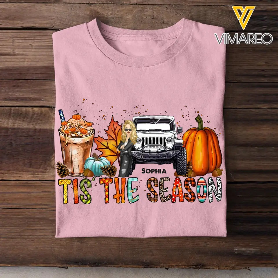 PersonalizedTis The Season Jeep Lover Fall Season Pumpkin T-Shirt Printed QTPN1107