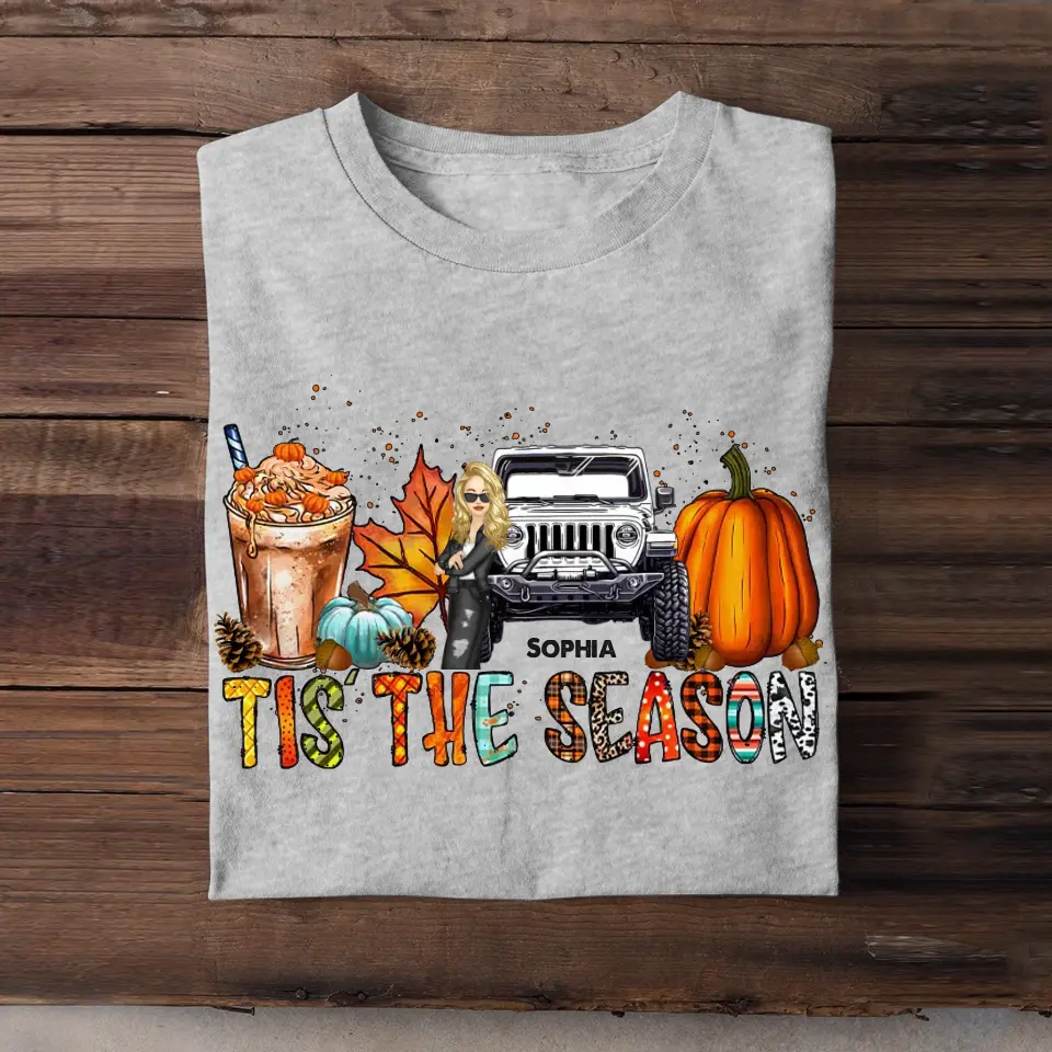 PersonalizedTis The Season Jeep Lover Fall Season Pumpkin T-Shirt Printed QTPN1107