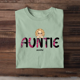 Personalized Auntie with Kids Names T-shirt Printed 23MAY-PN24