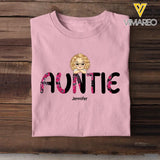 Personalized Auntie with Kids Names T-shirt Printed 23MAY-PN24