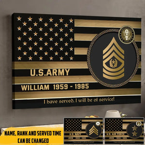 Personalized US Veteran Canvas Printed QTPN187