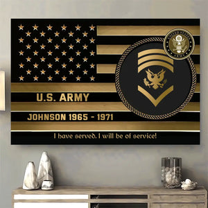 Personalized US Veteran Canvas Printed QTPN187