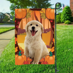Personalized Upload Photo Dog Fall Season Garden Flag Printed QTNL1807