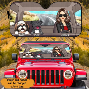 Personalized Dog Mom Dog Lovers Gift Carshade Printed 23JUL-KVH18