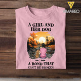 Personalized Fall Season A Girl And Her Dog A Bond That Can't Be Broken T-Shirt Printed HTHPVD1807