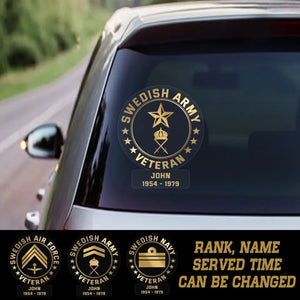 Personalized Swedish Veterans Soldier Car Decal Printed QTPN1907
