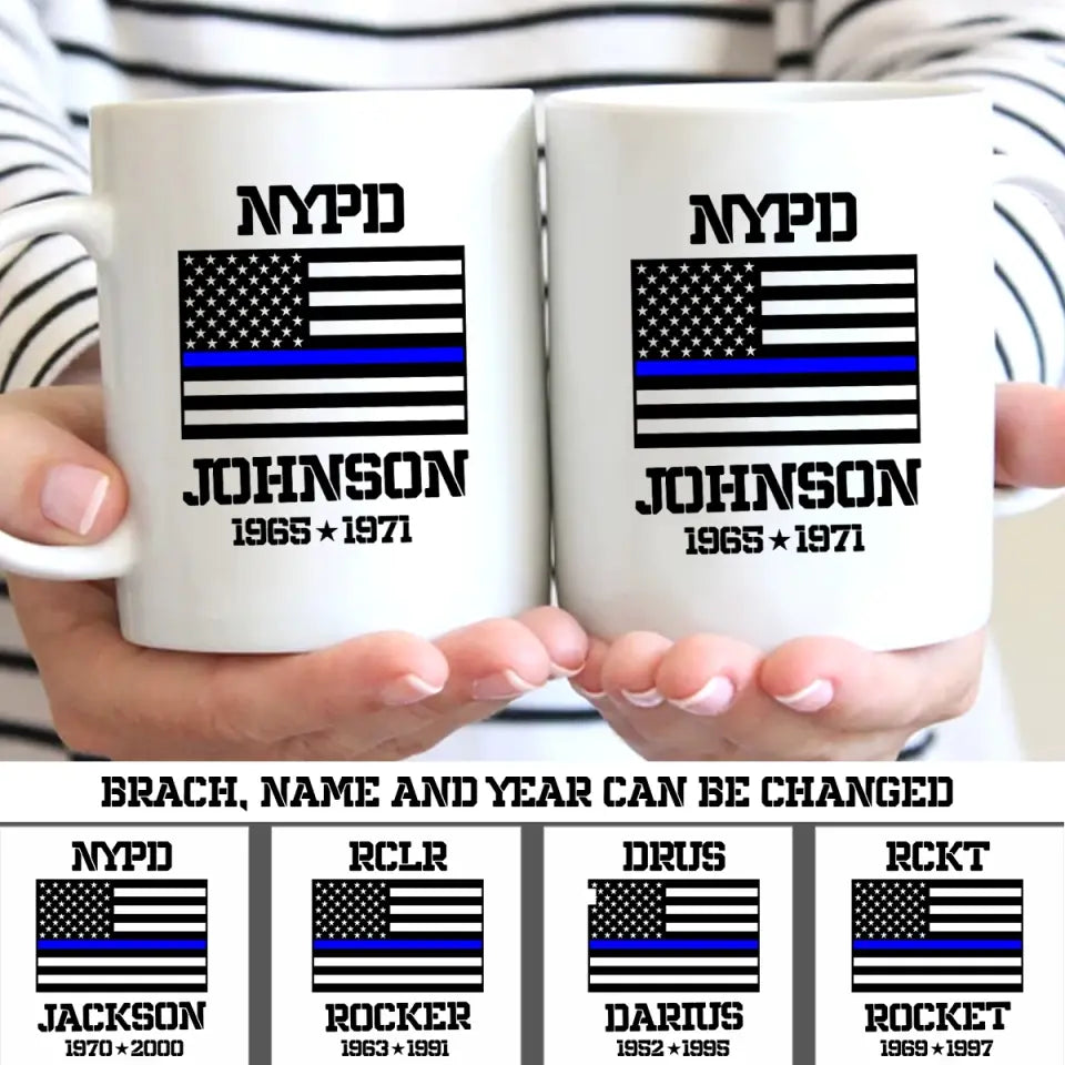 Personalized US Flag Veteran/Soldier Name White Mug Printed 23JUL-DNL18