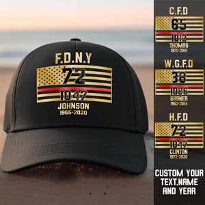 Personalized US Firefighter Flag Cap Printed 23JUL-PD18