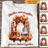 Personalized Mother And Daughters Forever Linked Together T-shirt Printed HTHHN2107