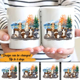 Personalized Fall Season Dogs with Name Dog Lovers Gift White Mug Printed 23JUL-DNL20