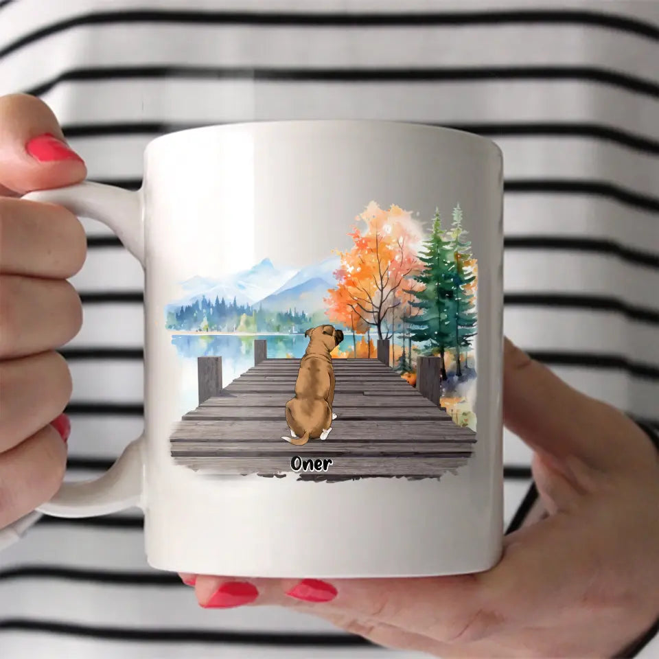 Personalized Fall Season Dogs with Name Dog Lovers Gift White Mug Printed 23JUL-DNL20