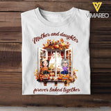 Personalized Mother And Daughters Forever Linked Together T-shirt Printed HTHHN2107