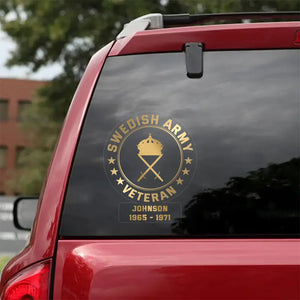 Personalized Swedish Veterans Soldier Car Decal Printed QTPN1907