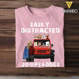 Personalized Jeep Girl Easily Distracted Jeep Dogs T-shirt Printed MTHN2007