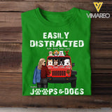 Personalized Jeep Girl Easily Distracted Jeep Dogs T-shirt Printed MTHN2007