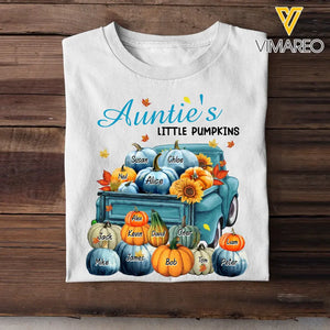 Personalized Fall Season Auntie's Little Pumpkins Car With Kid Names T-shirt Printed 23JUL-KVH10