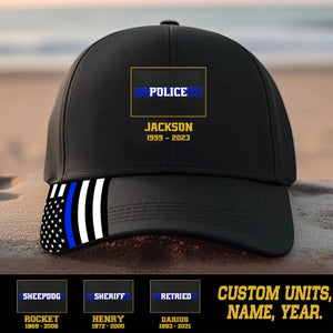 Personalized US Sheepdog Thin Blue Line Cap Printed QTDNL247