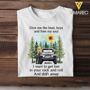Personalized Give Me The Beat Boys And Free My Soul I Want To Get Lost In Your Rock And Roll And Drift Away Jeep Girl T-shirt Printed MTHPN2107