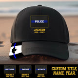 Personalized Canada Law Enforcement Sheepdog Thin Blue Line Cap Printed QTDNL24