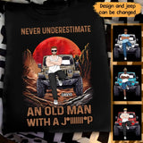 Personalized Never Underestimate An Old Man With A Jeep T-shirt Printed PTN2207