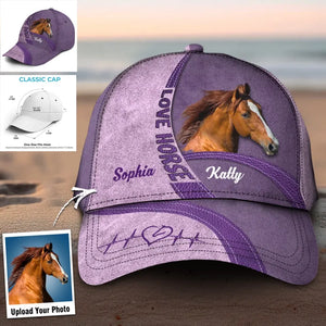 Personalized Upload Your Horse Photo Love Horse Cap 3D Printed 23JUL-PN24