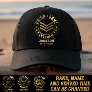 Personalized British VET Cap Printed QTPN267