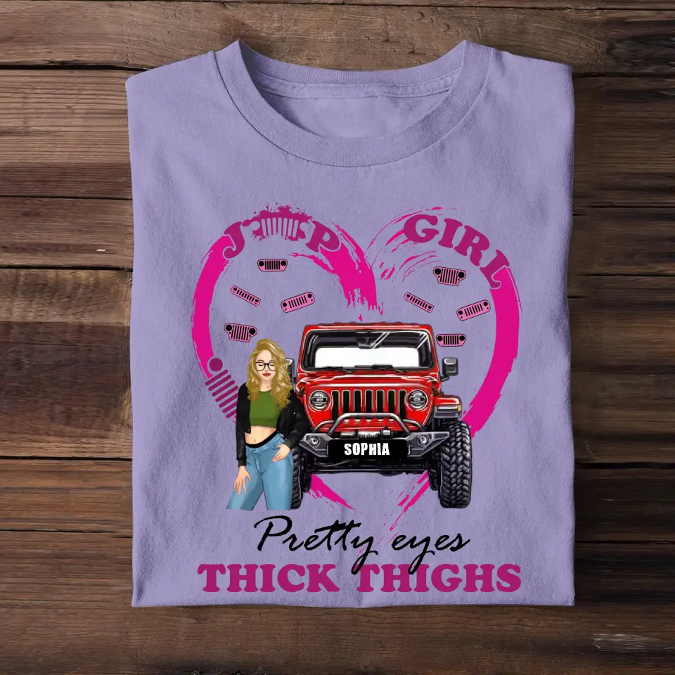 Personalized Jeep Girl Pretty Eyes Thick Things T-shirt Printed MTHN2507