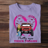 Personalized Jeep Girl Pretty Eyes Thick Things T-shirt Printed MTHN2507