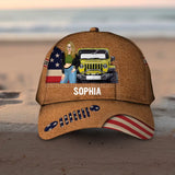 Personalized Jeep Girl with Name Cap 3D Printed HTHPD2407