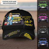 Personalized Ain't Nothing But A Jeep Thang Jeep Girl with Name Cap 3D Printed MTPD2607