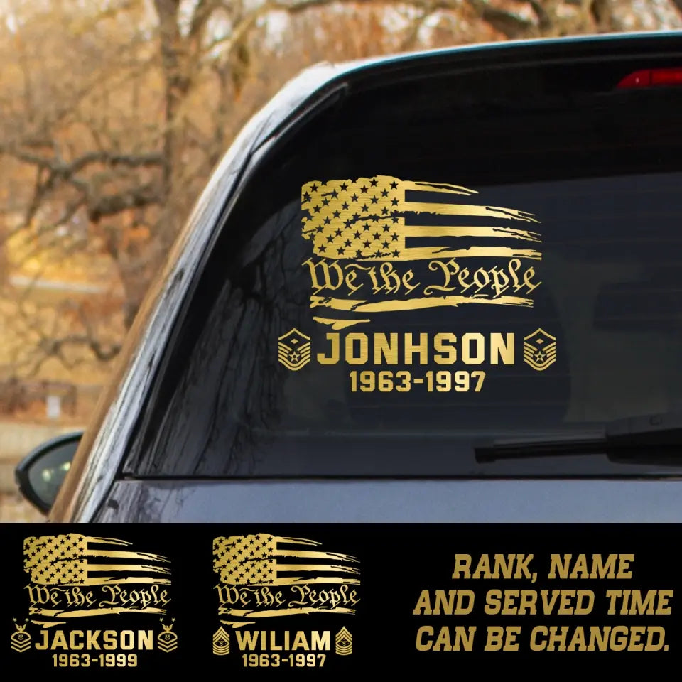 Personalized US Veterans Car Decal Printed QTKH20238