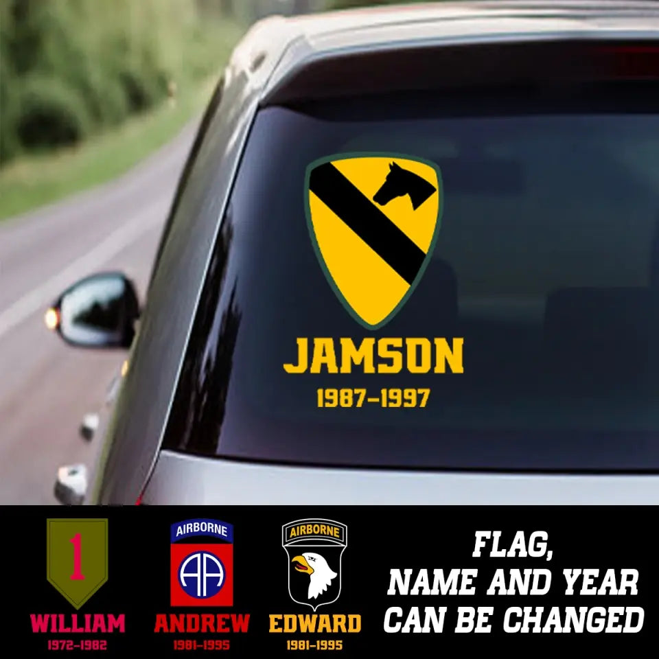 Personalized US Veterans Car Decal Printed QTNL202311