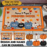 Personalized Nana & Papa's Pumpkin Patch with Kid Name Doormat Printed HTHHN2707