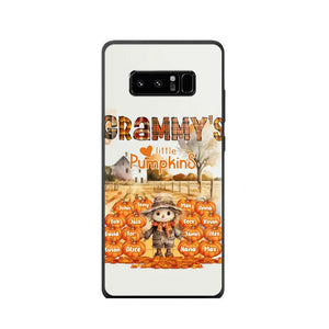 Personalized Fall Season Grandma's Little Pumpkins Scarecraw & Kid Names Phonecase Printed HTHPD2607