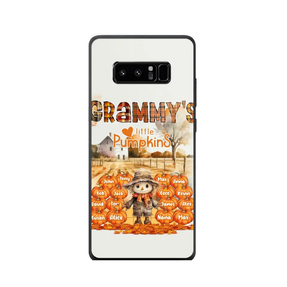 Personalized Fall Season Grandma's Little Pumpkins Scarecraw & Kid Names Phonecase Printed HTHPD2607