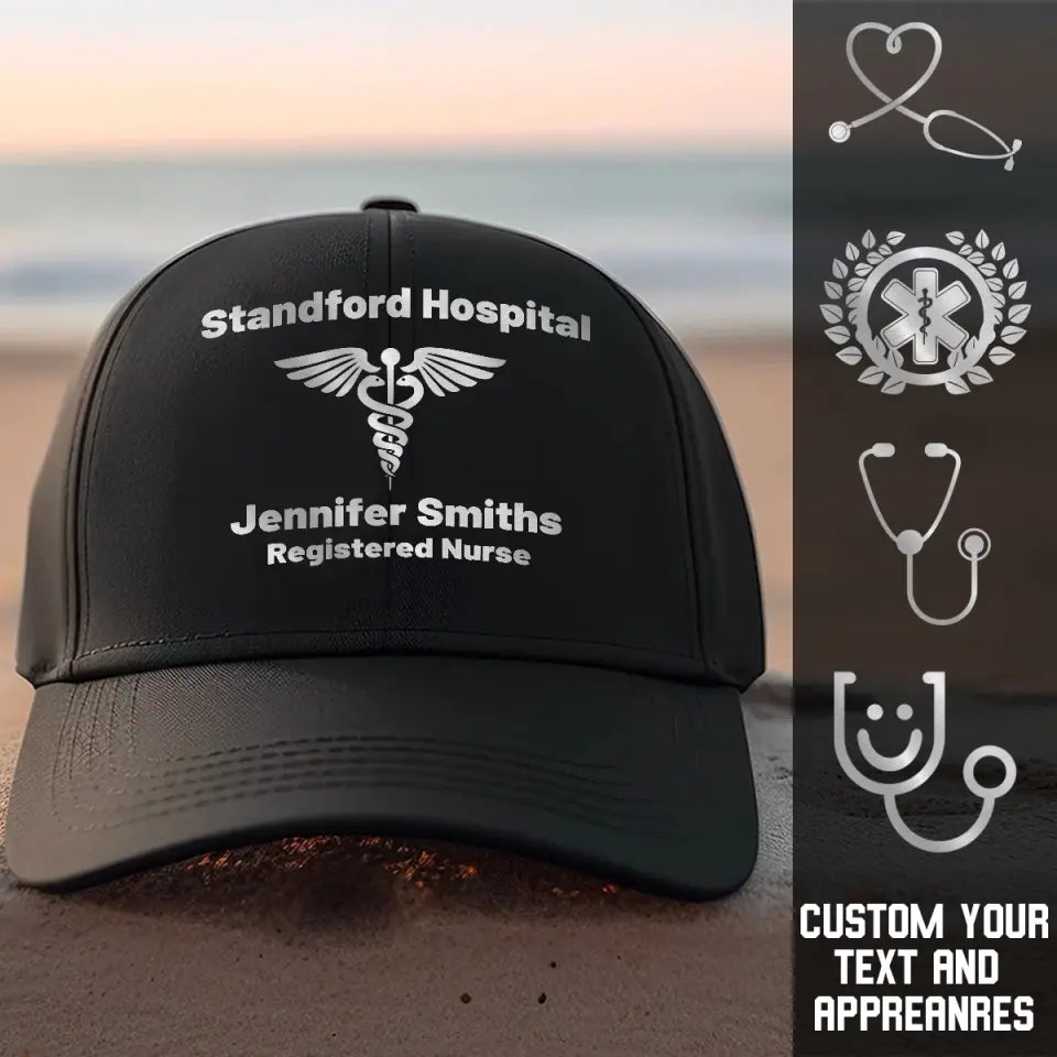 Personalized Nurse Logo with Name Cap Printed HTHPD2707