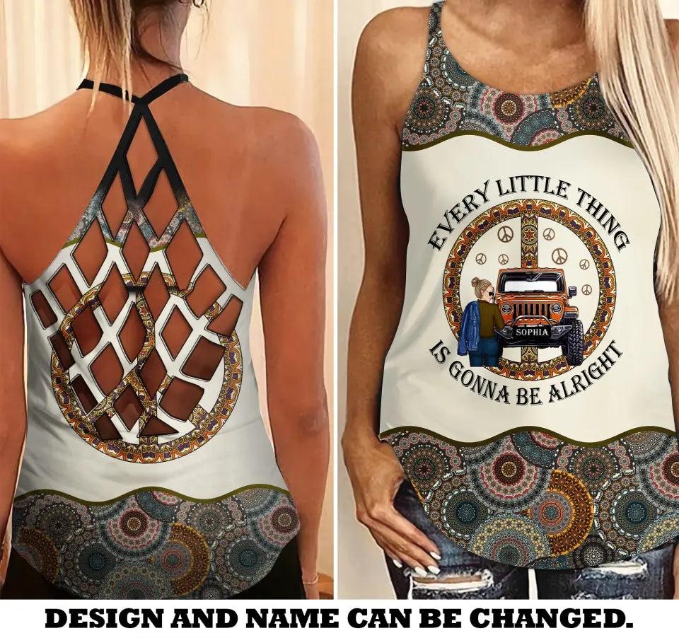 Personalized Every Little Thing Is Gonna Be Alright Jeep Girl Criss Cross Tank MTHN202313
