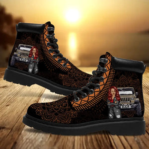Personalized Jeep Girl Leather Boots Printed 23JUL-PD27