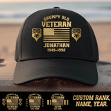 Personalized US Flag Grumpy Old Veteran Cap Printed DNL20239