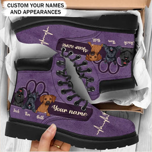 Personalized Dog Mom Dog Lovers Gift Leather Boots Printed PVD202319