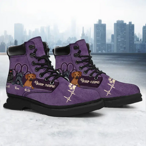 Personalized Dog Mom Dog Lovers Gift Leather Boots Printed PVD202319