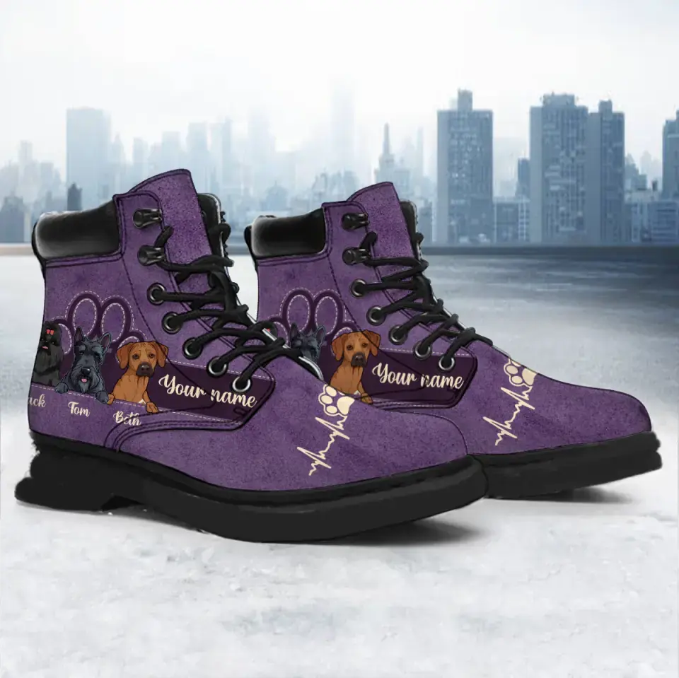 Personalized Dog Mom Dog Lovers Gift Leather Boots Printed PVD202319