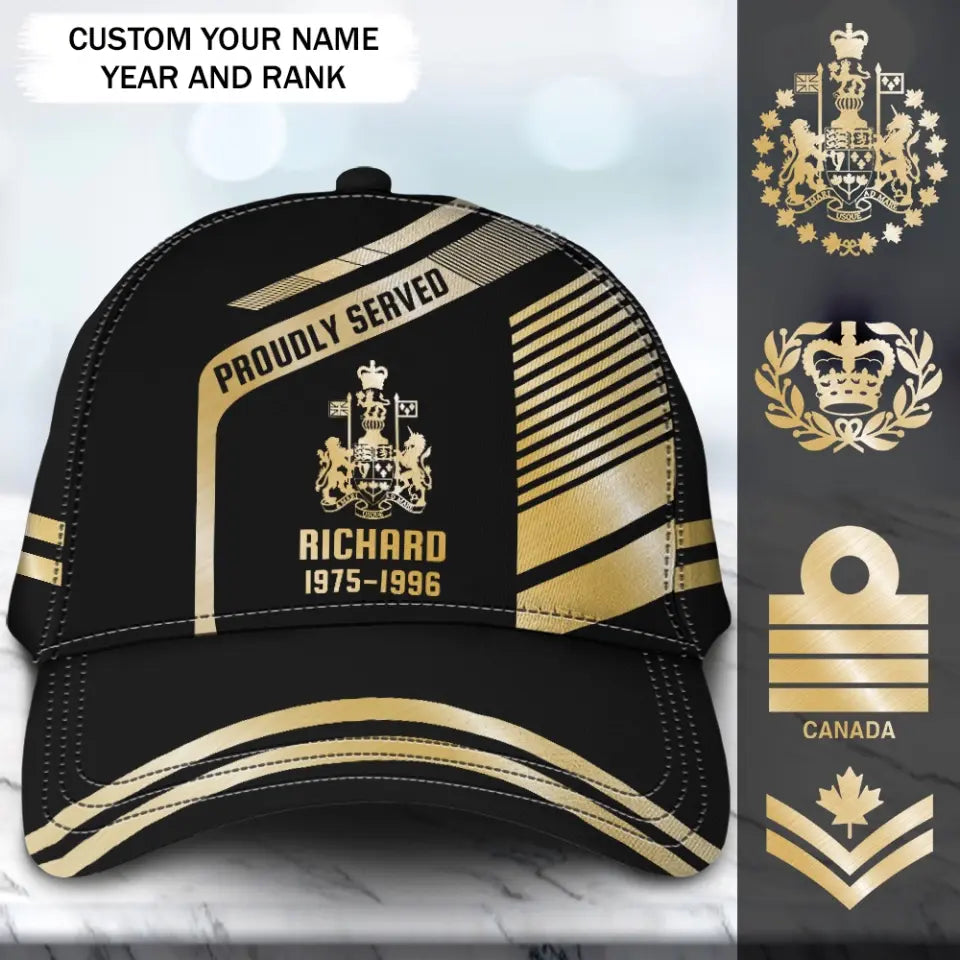 Personalized Canadian Proudly Served Cap Printed QTVD202338