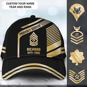 Personalized US Proudly Served Cap Printed QTVD202338