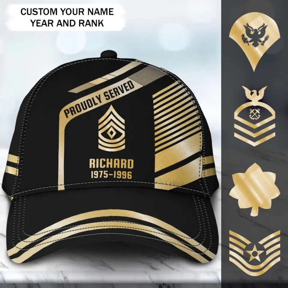 Personalized US Proudly Served Cap Printed QTVD202338