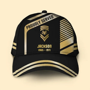 Personalized US Proudly Served Cap Printed QTVD202338